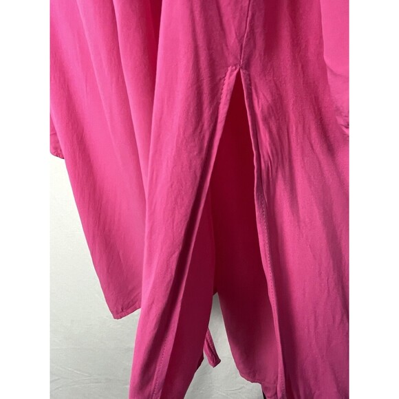 Rusty Dusty XL Swim Cover Up Pink Embroider Open Front Wrap Side Slit Boho Beach - Picture 5 of 7